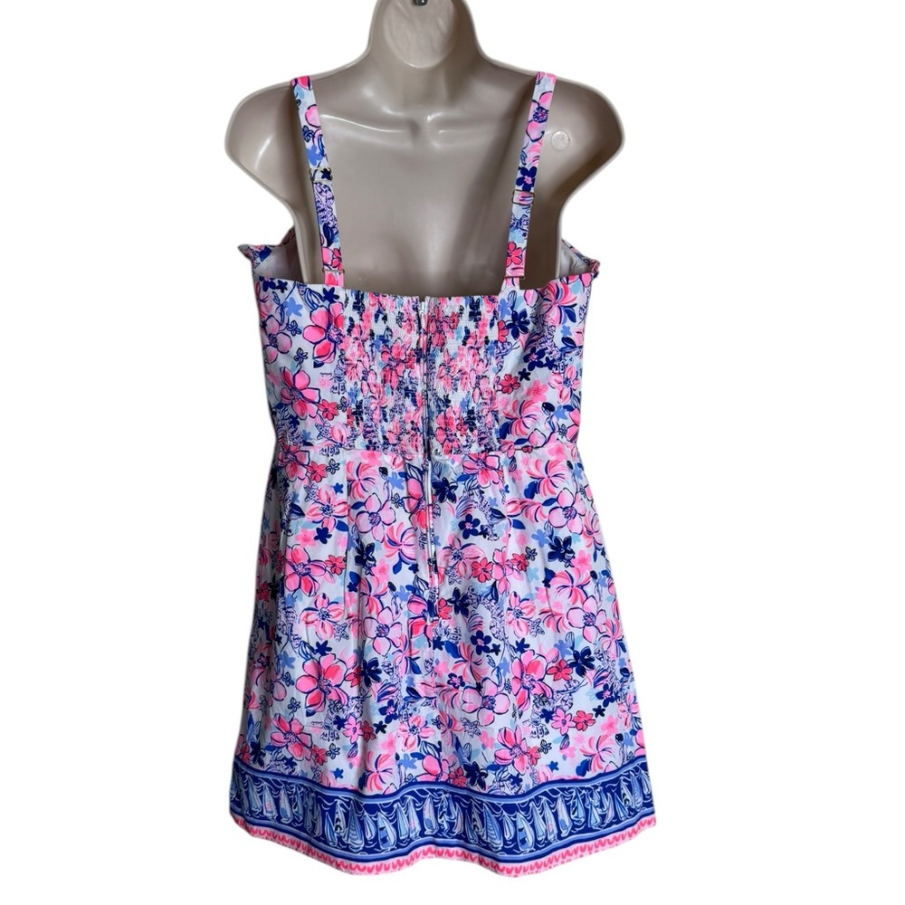 Lilly Pulitzer Neola Romper Poplin Cotton Ruffles size 12 - Picture 3 of 11